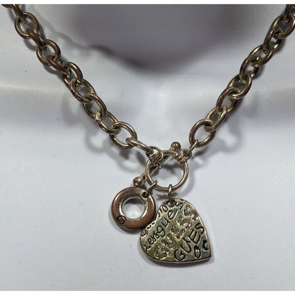 Guess Preppy Coquette Heart Pendant Necklace - Picture 4 of 5